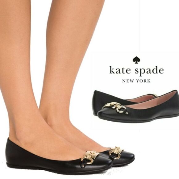 BRAND NEW PHOEBE FLAT IN BLACK LEATHER - Picture 1 of 14